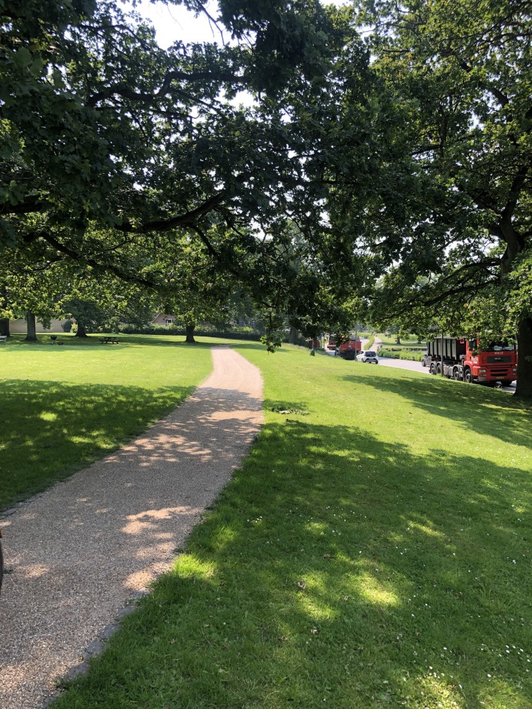 Smuk belægning på gangstier ved Aarhus Universitet